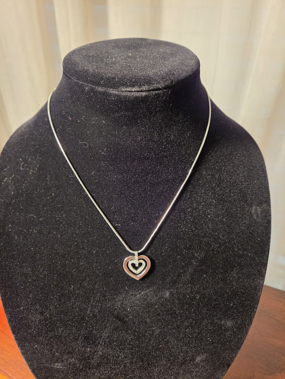 Swarovski CIrcle Crystal Double Heart Pendant